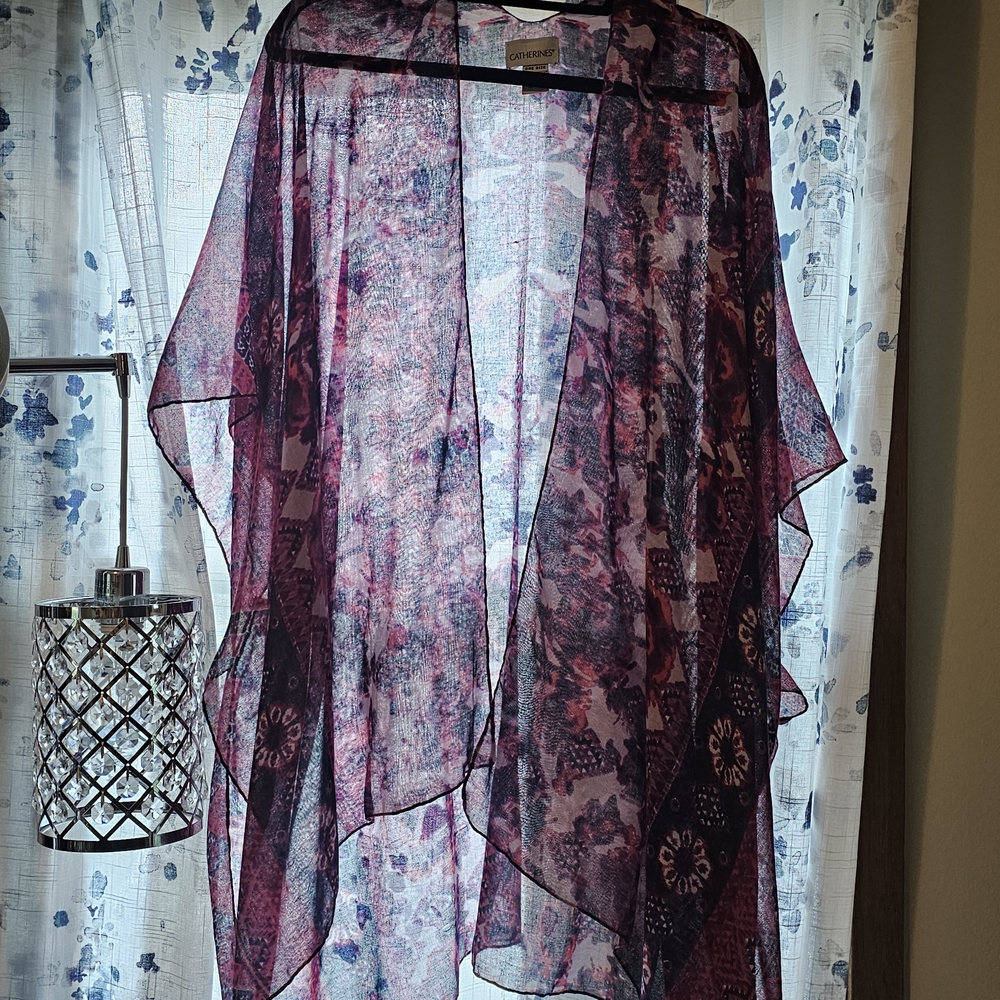 Catherines Multicolor Sheer Kimono